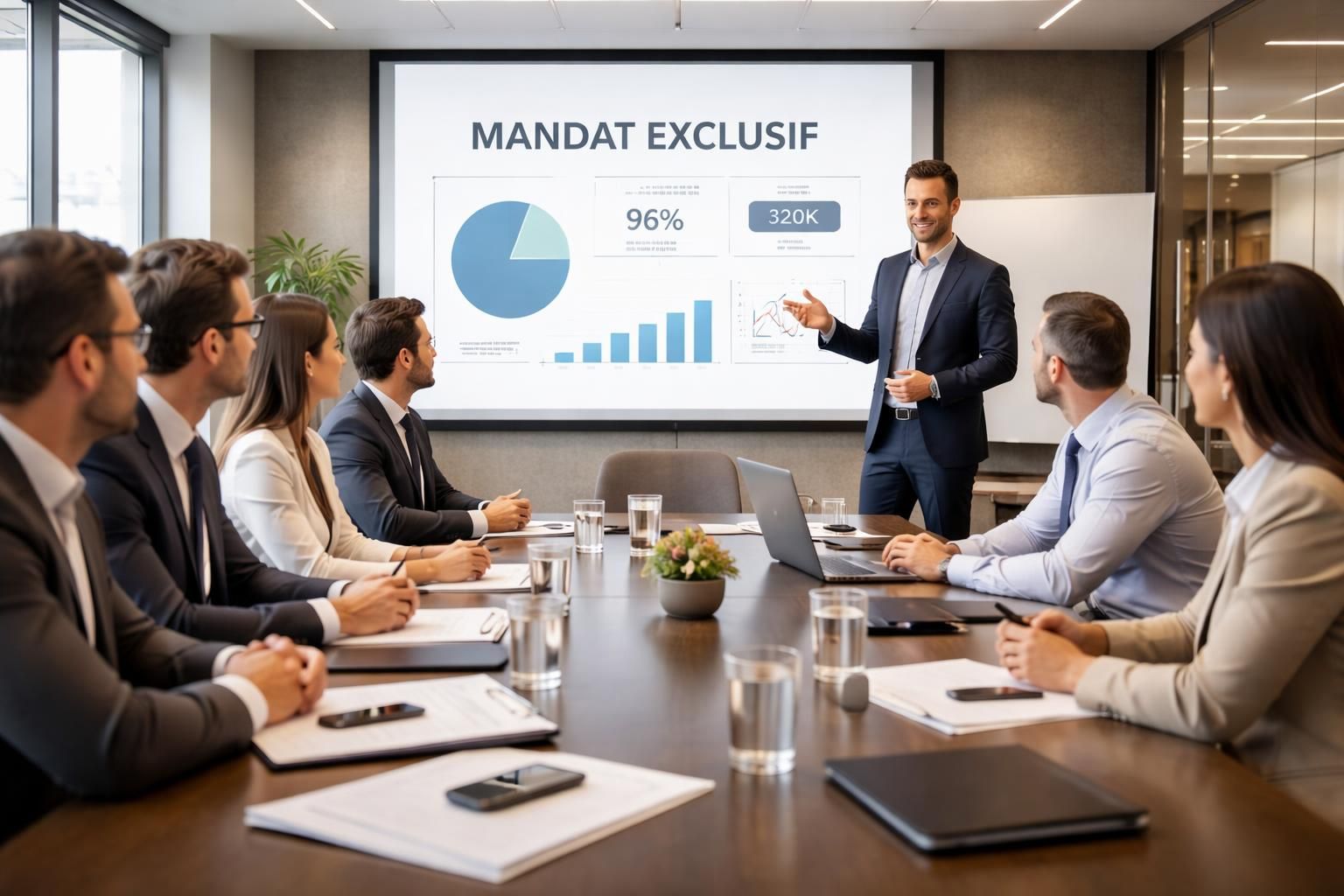 découvrez comment présenter un mandat exclusif avec un impact renforcé grâce à l'utilisation d'un écran de projection, pour captiver et convaincre efficacement.
