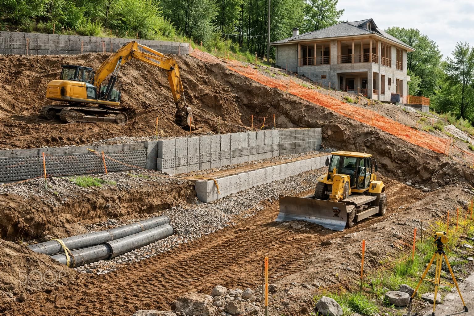 découvrez les techniques essentielles et les précautions à prendre pour réaliser le terrassement d'une maison sur un terrain en pente en toute sécurité et efficacité.