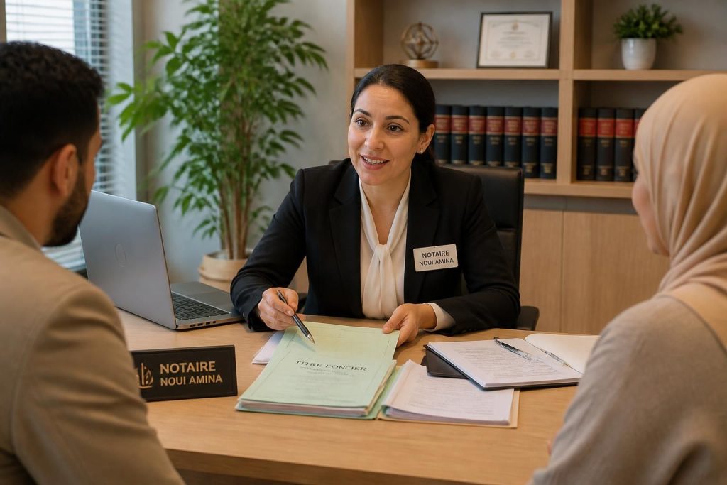 contactez notaire noui amina pour un accompagnement professionnel et sécurisé dans toutes vos transactions foncières.