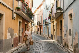 Rue pavée du Panier à Marseille avec façades colorées et ambiance de quartier authentique